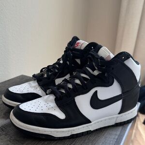 Nike Women’s Black and White High-Top Dunks Size 8